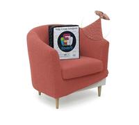 FAVERTI® Funda Super Elástica de Sillón Club con Funda de Asiento, Compatible con los sillones de IKEA TULLSTA y BAKLA | Modelo NOVELE | Coral | Tejido Jacquard de Calidad Tacto Algodón