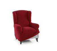 FAVERTI® Funda Super Elástica Sillón Orejero 1 Plaza 70 a 100 cm | Modelo NOVELE | Rojo | Protector de Calidad de Tejido Jacquard Tacto algodón | Protector Sillón orejero