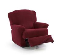FAVERTI® Funda Super Elástica Sillón Relax de 70 a 90cm | Modelo NOVELE | Burdeos | Funda sillón reclinable pies Separados | Protector de Calidad de Tejido Jacquard Tacto algodón