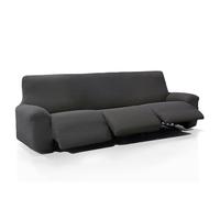 FAVERTI® Funda Super Elástica Sofá Relax Pies Juntos Reclinable Tres Plazas Tres Pies de 210 a 290cm | Modelo NOVELE | Gris Oscuro | Protector sofá abatible de Calidad Tejido Jacquard Tacto algodón