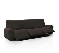 FAVERTI® Funda Super Elástica Sofá Relax Pies Juntos Reclinable Tres Plazas Tres Pies de 210 a 290cm | Modelo NOVELE | Marrón | Protector sofá abatible de Calidad Tejido Jacquard Tacto algodón