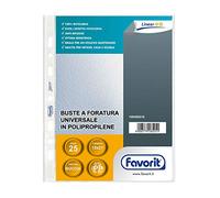Favorit 100460018 - Sobres perforados universales, 25 sobres, 15 x 21 cm, transparente