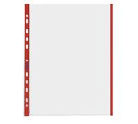 Favorit 100460030 - Sobres transparentes, perforados universales, 21 x 29,7 cm, rojo
