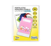 Favorit 400090485 - Carpeta personalizable Premium, 40 fundas, transparente