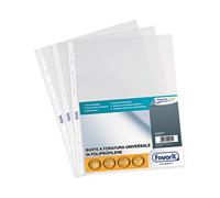 Favorit Buste Perforate, Buccia d'Arancia, Alto Spessore, 21 x 29.7 cm, 50 Pezzi, Trasparenti