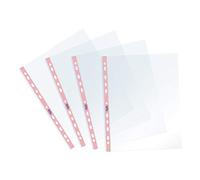 Favorit - Fundas transparentes, perforadas universales, formato interior 22 x 30 cm, acabado liso, para hojas A4, paquete de 25 unidades, color Banda Con Fori Rosa Pastello