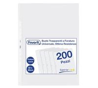 Favorit Sobres perforados, brillantes, alto grosor, 22 x 30 cm, 200 unidades, transparentes
