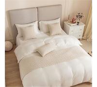 FAWFCJD Caminos De Cama Y Fundas De Cojín A Juego Ropa De Cama Toalla De Cama Caminos De Cama Reversibles De Jacquard Bufandas Colcha De Dormitorio Protección(Beige,30x50cm(Pillowcase))