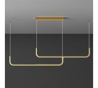 FAZRPIP 47" 59" Regulable Regulable Integrado LED Metal Lineal Colgante Minimalista Moderno Isla Luces para Comedor Sala Cocina Vestíbulo Dormitorio Pasillo, Aluminio