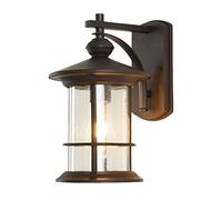 FAZRPIP Aplique de Pared para Exteriores, Farol de Pared Exterior de 1 luz en Acabado Negro/café Dorado con Vidrio sembrado Transparente, iluminación Exterior para Garaje, lámpara de Montaje en