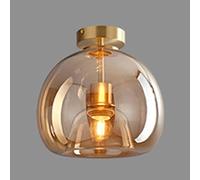 FAZRPIP Mid Century Globe Lámpara De Techo De Montaje Semi Empotrado, Luces Colgantes De Vidrio Ámbar para Pasillo, Porche, Escalera, Armario, Cocina, Lavadero, Mini Lámpara De Araña