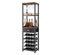 FBBBKKML Botellero Independiente for Suelo, Mueble Bar for licores y Copas, Mueble Bar de 4 Niveles con Mesa, Soporte for Vasos, cajón de Almacenamiento y Almacenamiento de Vino for Bar en casa