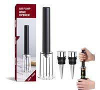 FBBULES Sacacorchos de Presión de Aire, Profesional Abridor de Vino con 2 Reutilizables Tapones de Botella, Abrebotellas Portátil y Práctico para Hogar Viajes, Regalo para Amantes del Vino