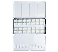 FCLUB Caja de Paleta de Acuarela vacía - Caja Grande de Paleta de Acuarela de Metal con 28 sartenes Completas
