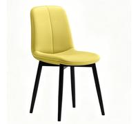 FCZVWPR Silla De Comedor, Sillas Decorativas Tapizadas, Taburete Auxiliar | Tablero Curvo De Madera Maciza, Marco De Metal, For Cocina, Comedor, Sala De Estar(Light Yellow)