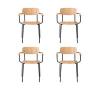 FDB Møbler Sillón J183 Holmen con reposabrazos. pack de 4 Chapa de roble-patas negras
