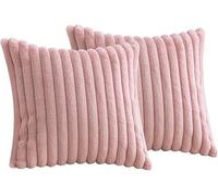 FDEETY 2 Fundas Cojines Acanaladas Textura Piel Conejo Sintético Suaves Decorativas 45x45cm
