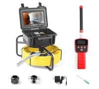 FDGSAB Cámara de alcantarillado con localizador de 512 Hz, 20/30/50 m, kit de inspección de tuberías de 7 pulgadas con función DVR, IP68, 12 LED ajustables, una tarjeta de 32 GB para línea de