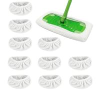 FDHBDF 10 Piezas Fundas de Repuesto para Swiffer, Paños de Microfibra Reutilizables, Húmedos y Secos, Universales para Suelos Duros, Madera y Azulejos, Blanco