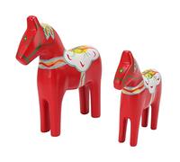 Fdit 1 par de Caballos Dala Suecos de Madera, Estatuillas de Estatua de Caballo Dalecarlian de Madera Adecuadas para Artículos Decorativos.