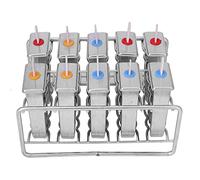 Fdit 10 Moldes Molde para Paletas de Helado de Acero Inoxidable Sin BPA 304 Grado Alimenticio con 100 Palitos de Madera para Paletas Heladas Caseras Congelación Rápida Segura y (cabeza redonda)