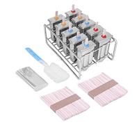 Fdit 10pcs Molde Helado Cream De Acero Inoxidable Lolly Popsicle Socialme-EU(Cabeza Redonda)