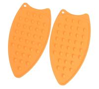 Fdit 2 Almohadillas de Silicona para Planchar, Soporte para Plancha, Resistente Al Calor, Duradero, Suave, Grueso, Antideslizante, con Silicona Resistente a Altas Temperaturas para (Orange)