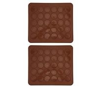Fdit 2 Unids 30 Agujeros Molde de Silicona para Hornear Macaron Molde antiadherente Macaron Pad Horno Horno Estera para hornear Moldes de pastel de hoja de bricolaje