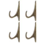 Fdit 4 Juegos de Ganchos para Ropa de Aleación de Zinc, Organizador Duradero Montado en la Pared para el Hogar y la Oficina, Diseño Elegante, 8,6 X 4, X 2,5 Cm (SPN0001 café negro antiguo)