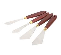 Fdit 4 Piezas de Acero Inoxidable Paleta Cuchillo Pintura Al óleo Raspador Arte Espátula con de Madera para Acrílico Acuarela Uñas Cara Pintura Corporal