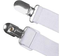 Fdit 8 Piezas Clip para Sábanas Tirantes de Colchón Ajustables Soporte de Cama Elástico Correas de Sujeción con Clip de Metal Resistente y Cinturón de Goma para Sábanas Fundas de Sofá (Colores