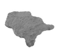 Fdit Alfombra de Piel de Oveja Sintética, Alfombra de Piel de Oveja Artificial, 40x60 Cm, Suave con Respaldo de Cuero Antideslizante para Dormitorio, Sala de Estar, sofá, (Gray)