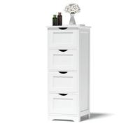 Fdit Armario de Almacenamiento Gris Desgastado con 5 Cajones y Puerta, Capacidad de 176 Libras Diseño Antimovimiento para Organización de Baño Cocina (82)