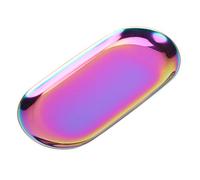 Fdit Bandeja de almacenamiento de estilo nórdico para cosméticos, joyas, acero inoxidable, para tartas y cocina en casa ( iris L)