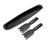 Fdit Bandeja de Goteo para Parrilla, Recolector de Aceite y Grasa | PP, Negro, 2 Raspadores, Ranuras de 0,4 Pulgadas, para Uso de Barbacoa en Interiores y Exteriores