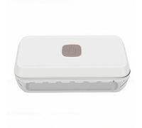 Fdit Bandeja para Hacer Cubitos de Hielo Tipo Prensa, Contenedor que Ahorra Espacio, Molde de Hielo Apilable, Contenedor que Ahorra Espacio con Cuchara para Congelador de Cocina (L Blanco)