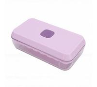 Fdit Bandeja para Hacer Cubitos de Hielo Tipo Prensa, Molde Apilable para Cubitos de Hielo para Congelador de Fácil Liberación con Cuchara para Almacenamiento en el Congelador de la (L Púrpura)