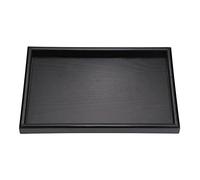 Fdit Bandeja Rectangular de Madera para Servir té de Frutas, de Desayuno para el hogar, Hotel, café, café, cantinas de Color Negro (25 x 18 x 2 cm)