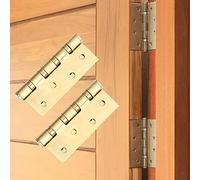 Fdit Bisagra de Puerta de Acero Inoxidable, Funcionamiento Silencioso y Duradera, Ideal para Puertas Resistentes, Acabado Dorado, 10,5 X 7,5 Cm, Paquete de 2