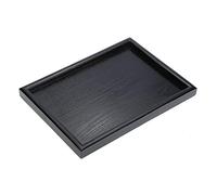 Fdit bois Plateau Rectangulaire Fruits Thé Petit déjeuner assiettes pour Home Hôtel Cafe Coffee Cantines Noir Vernis, 30*20*2cm