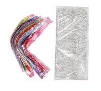 Fdit Bolsa Transparente con Patrón de Corazón Blanco, 60x75cm, 100 Uds., Bolsa Transparente Multiusos con Cinta para Festivales de Bodas, Segura para Alimentos, Ligera