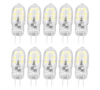 Fdit Bombilla LED G4 Regulable 12 V 30 000 Horas 12 Bombillas LED 300 Lúmenes Alto CRI 2700 K 6500 K con Carcasa Transparente para Iluminación de Paisaje Gabinete Camping (Iluminación cálida)