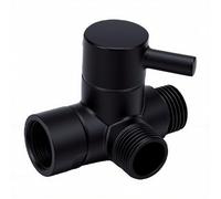 Fdit Brazo de Ducha de Latón con Entrada G1/2 Hembra y Dos Salidas G1/2 Macho para Sin Problemas entre Ducha de Techo y de Mano (BLACK)