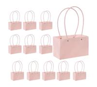 Fdit Caja de Bolsas para Ramo con Asa, 12 Bolsas de Regalo de Flores de Papel, Color Rosa