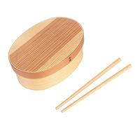 Fdit Caja de Madera para Sushi, Lonchera, Contenedor de Madera Natural con Partición Secundaria, Palillos y Correa para Estudiantes, Oficina, Almuerzo, Almacenamiento de Alimentos