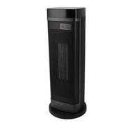 Fdit Calefactor Eléctrico Cerámico 1500W, Torre Oscilante 70° con Control Remoto, Termostato y Temporizador 1-9H, Apagado Automático, para Uso en Interiores Hogar Oficina (Enchufe europeo 220V)