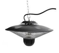 Fdit Calentador Colgante de Fibra de Carbono 1500W, IP44 Estanco Calefactor Eléctrico de 3s Calentamiento Rápido con Mando a Distancia, para Patio Garaje Balcón Uso Interior (Enchufe europeo 220V)