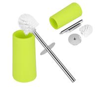 Fdit Cepillo para Inodoro de Acero Inoxidable Cepillo para Inodoro Compacto Fuerte con Base Pesada para Baño(Verde)