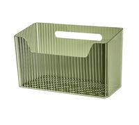 Fdit Cesta Organizadora Transparente para Montar en la Pared, Contenedor de Almacenamiento de Plástico Apilable, Cestas Colgantes Adhesivas para Cocina, Baño, Gabinete, Despensa, (Tamaño mediano)