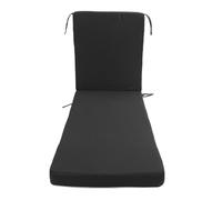 Fdit Cojín para Tumbona a Prueba de Lluvia, Fácil Montaje, Cojín para Tumbona de Patio con Lazos y Cremalleras, para Resistente a la Decoloración, 1 Pieza (Black)
